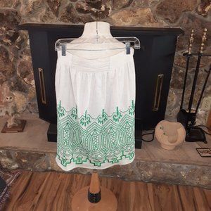 NWT Madison Embroidered 100% Linen Skirt Lined M